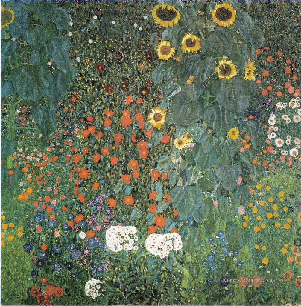 Bauerngarten mit Sonnenblumen Gustav Klimt moderne Dekor Blumen Ölgemälde